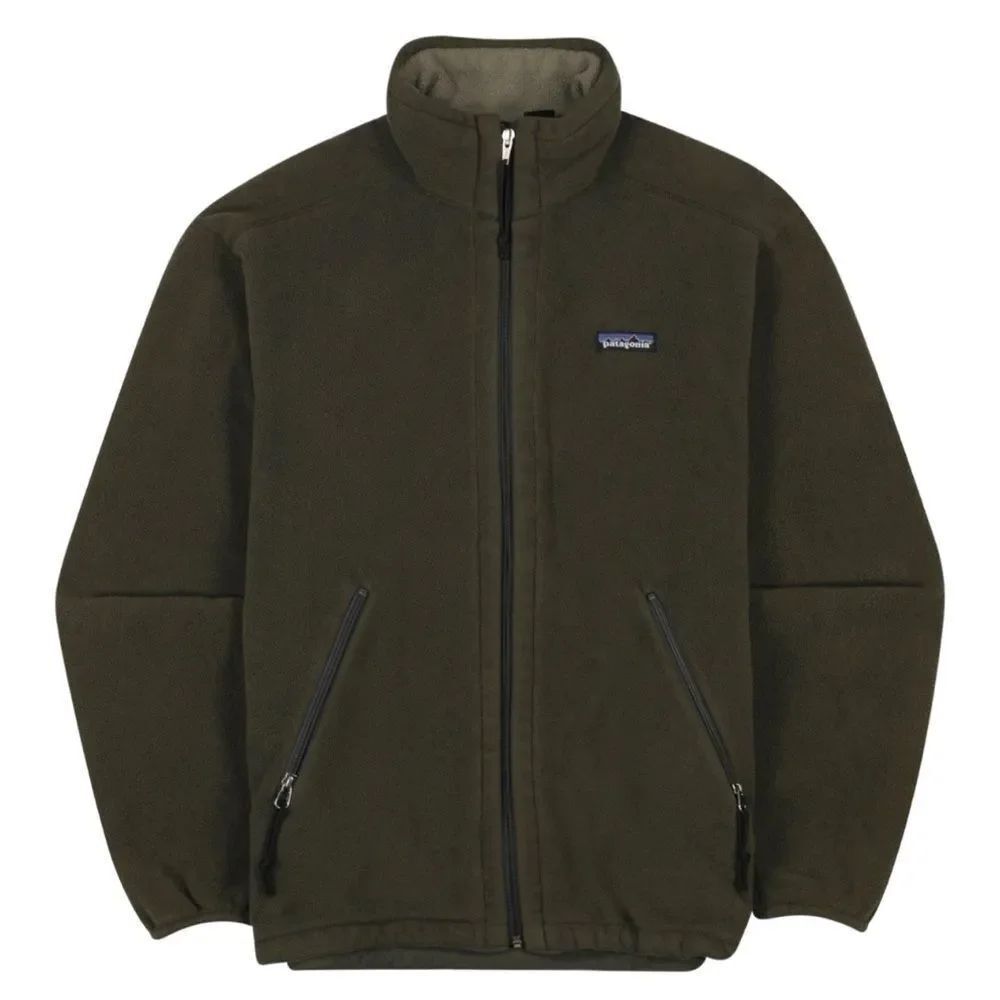 Vintage Patagonia Synchilla Men's Fleece Full Zipper Jacket in Olive Size L